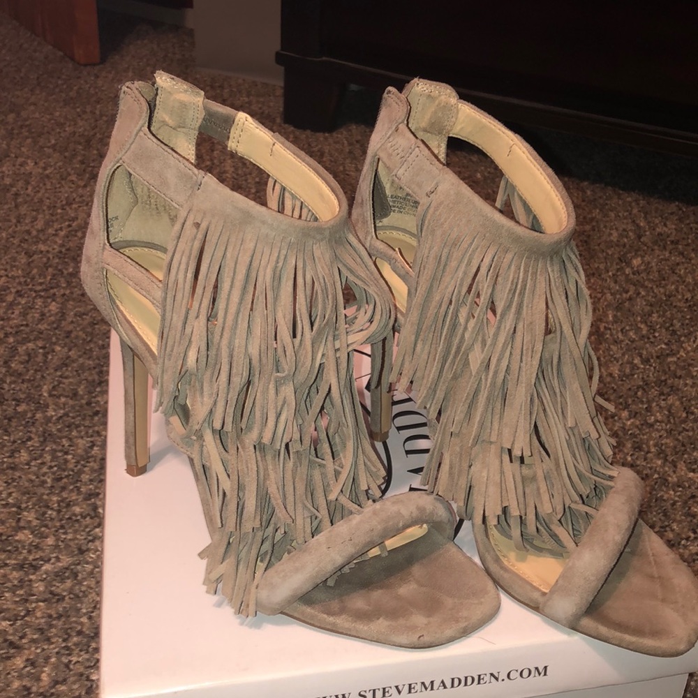 Steven Madden Taupe Suede Heels